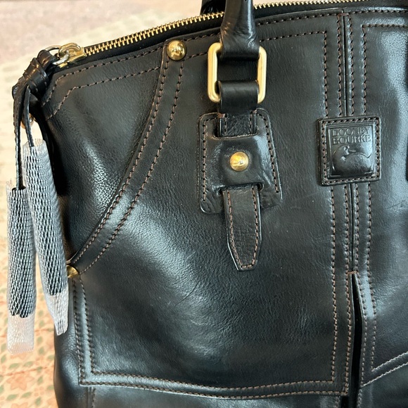 Dooney & Bourke Florentine Leather Clayton Satchel in Black, Excellent Used Cond - Picture 4 of 16